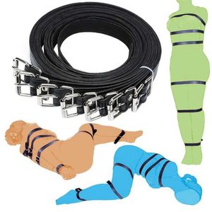 Esaret 7 PCS/Set Seks Bağlayıcı Halat Deri Vücut Esaret Kablo Demeti Fetiş Kelepçeleri ayak bileği kelepçeleri BDSM köle hapis cezası seks oyuncakları için x0928