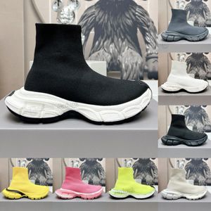 Tasarımcı Paris 3xl Spor Sneaker Sock Hız Kadınlar İçin Günlük Ayakkabılar Lüks Lüks Tripler Siyah Beyaz Pembe Limon Sarı Baba Plaka Formu Erkek Kadınlar Vintage Tra B0PT#
