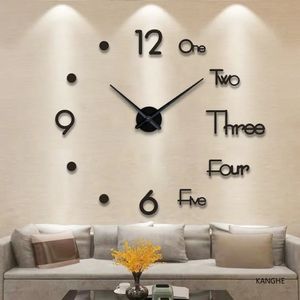 Duvar Saatleri Büyük 3D Saat Aydınlık Klasik Diy Dijital Saatler Ev Oturma Odası için Sessiz