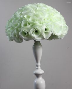 Декоративные цветы SPR 15 шт. 25 см цвета слоновой кости, шелковая роза, искусственный цветочный шар, украшение для поцелуев для свадебной вечеринки, свадебный декор своими руками
