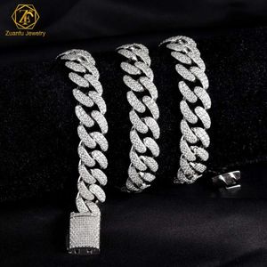 Wholesale 925 Sterling Silver Gra Certificate Moissanite Diamond 6mm To14mm Wide Cuban Link Chain Bracelet Necklace