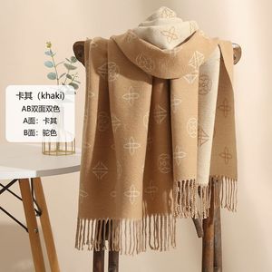 Winterschal, klassischer Designer-Kaschmir-warmer Schal mit Quasten für Herren und Damen, großer Winterschal mit Monogramm-Druck, Schals, 200 cm