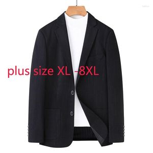 Erkekler Takım Varış Suepr Büyük Sonbahar Kış Genç Erkekler Moda Moda Sıradan Siyah Baskılı Takım Tek Göğüslü Blazers Artı Boyut XL-8XL