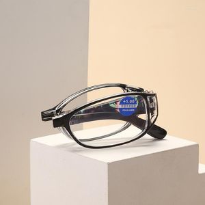 Güneş gözlüğü katlanmış renkli baskı anti -mavi okuma gözlükleri zarif bayan pc çerçeve moda taşınabilir yaşlı
