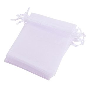 15x20cm Beyaz Renk Takı Paketi Drawstring Çantalar Büyük Torbalar Organza Çantaları 100 PCS LOT244P