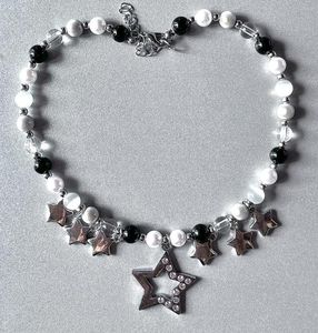 Ожерелья с подвесками 2023, корейская мода, блестящие кристаллы, полые звезды, подвески, ожерелье Y2k, милые бусины, цепочки, колье для женщин, ювелирные изделия в стиле хип-хоп