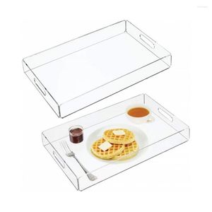 Тяжелынка Акриловый чай и кофейный столик за завтрак прозрачная порция с ручками дома хранение кухни для хранения кухни