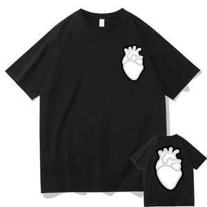 Camisetas Masculinas Qlf Only Family Pnl Tshirt Heart Printed T Shirts Men Women Oversized Casual Tee Manga Curta Man Vintage Personality T230103