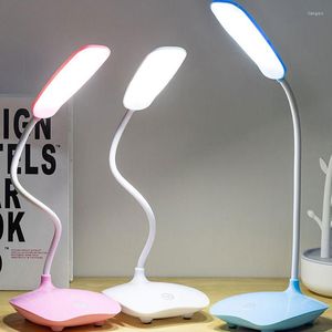 Настольные лампы Перезаряжаемая светодиодная лампа Яркие трехступенчатые считывающие книгу USB Зарядка плагин