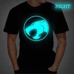 Мужские футболки ThunderCat Luminous T-shirt Мужская мода Повседневная футболка с коротким рукавом и круглым вырезом Мужская одежда Hipster Glowing ThunderCat T-shirt T230103