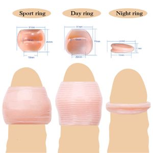 Extensions 3PCS Multifunction Foreskin Correction Penis Rings Delay Ejaculation Male Chastity Device Screw Shape Cock Ring Sex Toys For Men W4HO