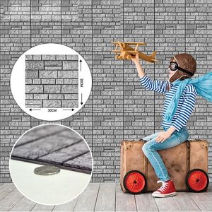 Duvar Çıkartmaları 3D İmitasyon Tuğlası Kendinden Yapışkan Ev Dekoru 30x30cm Mutfak Banyo Setleri için Kağıt