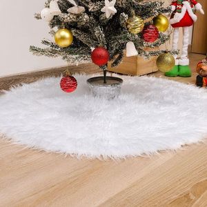 Рождественские украшения 2023 Белая плюшевая юбка дерева европейские и американские праздничные украшения