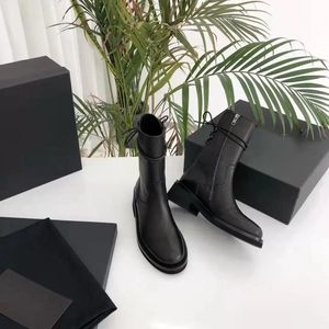 Moda Ann Perfect Botas Demeulemeester Atrás Sapatos Femininos com Cadarço Fechamento Lateral em Couro Genuíno