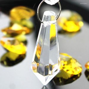 Chandelier Crystal 10pcs lot 37mm Clear Accessories Glass Crystals Lamp Prisms Parts U-Icicle Drops Hanging Pendants Free Rings