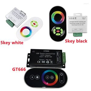 Denetleyiciler DC12V-24V GT666 5Key Kablosuz RF Dokunmatik Panel Dimmer RGB Uzaktan Kontrolör 18A 3528 LED Şerit için