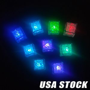 Красочные вспышки светодиодные кубики льда Diy Water Sensor Multi Office Light Light Cubes Рождественский светодиодный светодиодный рождественский декор 960pcs/lot crestech