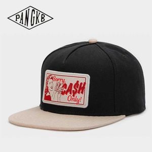Snapbacks Pangkb Brand Cho Cap Black Hip-Hop Snapback Hat для мужчин Женщины Взрослые Открытые Случайная Регулируемая Солнце Бейсболка 0105