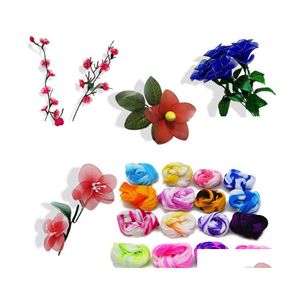 Dekoratif Çiçek Çelenkleri 5 PCS ROLEF ÇALIŞIR NYLON SABLAMA Yapay İpek Çiçek Yapımı Malzeme DIY El Yapımı El Sanatları Ev Weddi Dhnf9