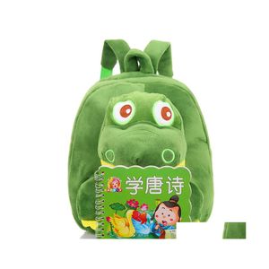 Depolama çantaları 5 renk bebek sevimli dinozor peluş backpack çocuklar karikatür doldurulmuş bebek çocuklar garten okulu dh1268 damla teslimat ev g dhc1w