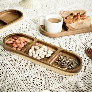 Piatti Y1UU Vassoio da portata in legno naturale con scomparto per caramelle, festa componibile per cracker di frutta