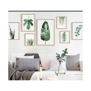 Resimler yeşil bitki dijital resim modern dekore edilmiş resim çerçeveli moda sanatı boyalı el kanepe duvar dekorasyonu d dbc dh14961 dro dhu1g