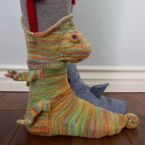 Kadın Socks Timsah Timsah Sıcak Kış Tutun Noel Funky Timsah Ağız Çift Örgü Man için Hediyeler