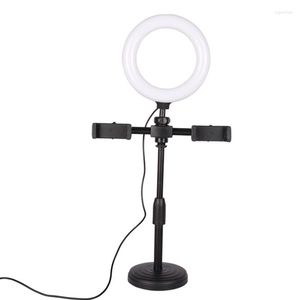 Flash Heads 16CM LED Selfie Ring Light с двойным держателем телефона для PO Studio Live Video Stream Makeup