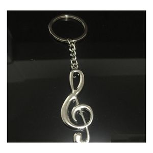 Anahtar zincirleri 1 adet moda anahtar zinciri yüzüğü sier kaplama müzikal nota araba metal müzik sembolü zincirleri için anahtarlık arkadaş hediyesi dh27q