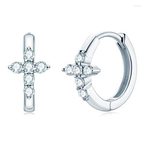 Brincos de argola KUGG 2,0 mm VVS1 Moissanite Cross For Men Women 925 Sterling Silver Certified Fine Jewelry Wholesale Christmas Gift