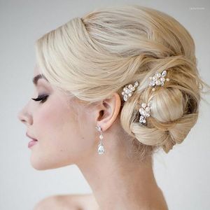 Başlıklar 3pcs Crystal İnci Saç Saç Saç Vine Tiaras Kafa Parçası Kafa Bandı Saç Bantları Aksesuarlar Düğün Gelin Mücevherat