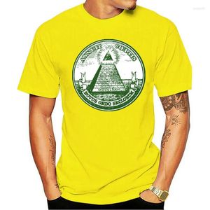 Мужские футболки T 2023 Летняя рубашка хорошего качества вершины провидения, все видят пирамидную доллар.
