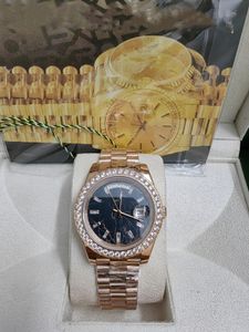 С оригинальными коробками Высококачественные роскошные часы 41-мм мужские мужчины 18K Желтое розовое золото.