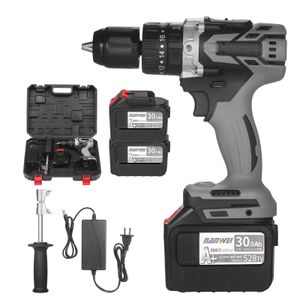 Electric Drill Home Cordless Driver 21V 60A Batteries Max Torque 200Nm Variable Speed Impact Hammer Screwdriver 230106