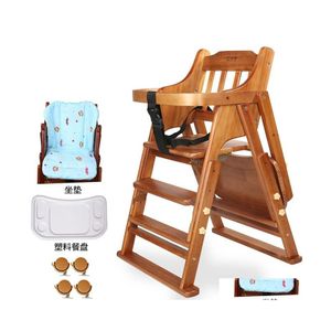 Yemek sandalyeleri koltuklar katlanır bebek masif ahşap yüksek sandalye çocuklar yemek yüksek sandalye çocukları besleyen bebekler masa ve bebekler için 20211223 dhnux