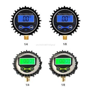Boyut Boyutu Dijital Hava Basınç Göstergesi 1/4 '' NPT Alt Konnektör Koruyucu Önyükleme 0-250PSI AKU ARAÇ İÇİN POULL