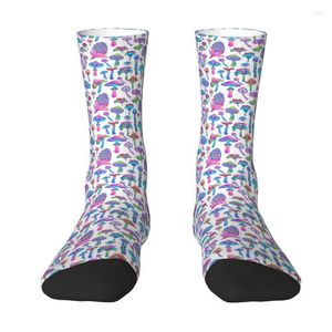 Erkek Çoraplar Eğlenceli Baskı Büyü Çiçekleri Snd Mantarlar Kadınlar İçin Erkekler Zekice Yaz Sonbahar Kış Mürettebatı