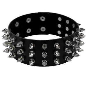 Choker Chokers moda kadın erkekler el yapımı mücevher punk başak uzunluğunda deri perçin saplamaları yakalar kolye gotik chocker kolyeler hediye