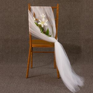 10pcs Ülke Düğün Süslemeleri Sandalye 1.6 2 Metre Tül Sheer İplik Partisi Malzemeler Doğum Günü Zemin Masası Korkuluk Dekoru İplik