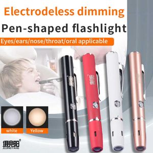 El feneri Torçlar Professional 200 Lümen LED Alüminyum Taşınabilir Kalem Torçu El feneri USB Doktor ve Hemşire için Şarj Edilebilir Tıbbi Kalem Işığı 0109