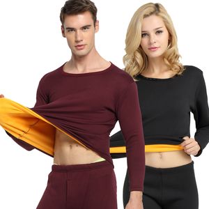 Men's Thermal Underwear men Winter Women Long Johns sets fleece keep warm in cold weather size L to 6XL 230109