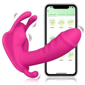 Yetişkin Masaj Kelebek Kadın Vibratör Yapay penis için Dildo Uygulama Bluetooth Giyilebilir G-Spot Vajina Klitoris Stimülasyonu Yetişkin Seks Oyuncak Mastürbasyon