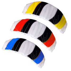 Kites Outdoor Fun Power 1.4m Dual Line nt Parafoil Parachute Sports Beach Kite For Beginner 0110