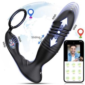 Взрослый массажер беспроводной Bluetooth App Controls контролирует стимулятор простаты клитора G-точка полового члена Кольцо с задержкой эякуляции секс-игрушка для пары