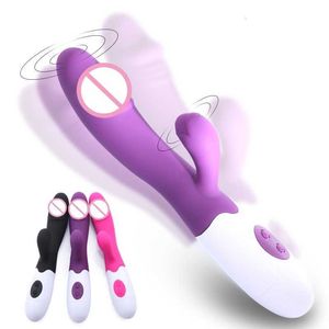 Массажер для взрослых G Spot Dildo Rabbite Vibrators для женщин мужчины двойная вибрация силиконовая мастурбация