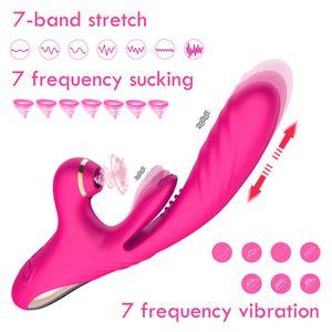 Компания красоты 3 в 1 телескопический дилдо вибратор сосание вибраторов клитора G Spot Wagina Massager Sexy Toys for Women Masturbation Shop