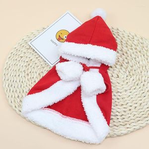 Vestuário para cães manto de animais de estimação Cosplay Costume Xmas Kitten Red Caps Roupas Roupas de Natal Cat Puppy Papai Noel Festa Função Função Mantle Dress Up