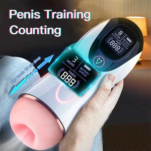Erkekler için seks oyuncakları Masaj Otomatik Mastubator Makineleri Erkek Masturbator Fincan Silikon Vajina Oral Seks Oyuncakları Isıtmalı Uçak
