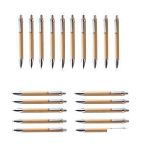 Beyaz kalemler Luffa Pen Set Misc. Miktarlar Bambu Ahşap Yazma Enstrümanı 20 Set Damla Teslim Ofis Okulu İş Sanayi DHFSZ