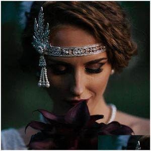 Kafa Bantları Sier 20s 1920s Kafa Bandı Flapper Great Gatsby Takı Aksesuarları 221107 Damla Teslimat Saçjewelry Dhnv7